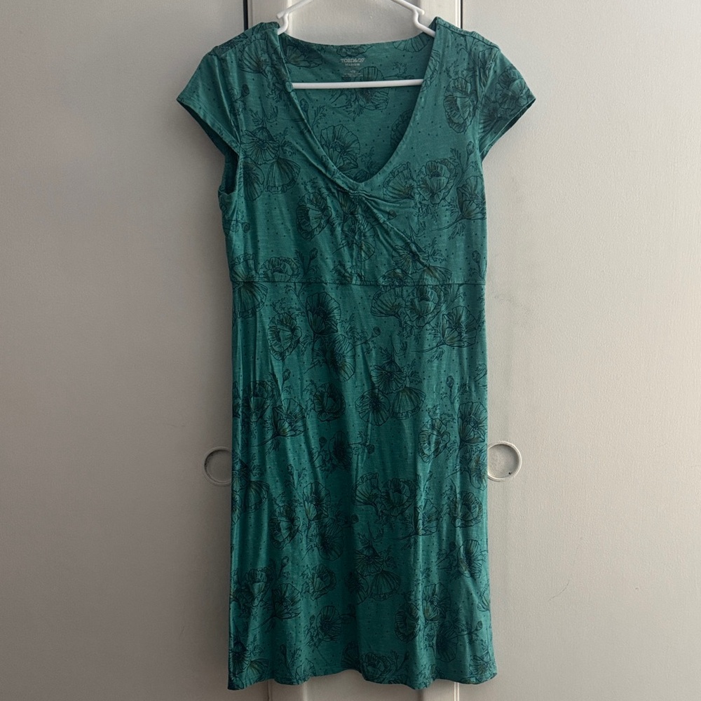 Toad&Co Green Floral Mini Dress